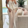 2 Piece Sets Women Outfit Sexy One Shoulder Ruched Top & Casual Straight Leg Pants Suits for Female Spring 2024 Fashion New