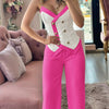 2 Piece Sets Women Outfit Sexy One Shoulder Ruched Top & Casual Straight Leg Pants Suits for Female Spring 2024 Fashion New