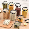 2/4PCS Sealed Jars Sets Stackable Kitchen Grain Srorage Sealed Containers Fridge Fresh Keep Boxes Seasoning Set Multigrain Tank - MAGUSTA BEAUTY