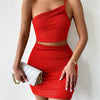 Women's Dresses Solid Sexy Backless One Shoulder Bodycon Dress