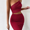 Women's Dresses Solid Sexy Backless One Shoulder Bodycon Dress