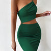 Women's Dresses Solid Sexy Backless One Shoulder Bodycon Dress