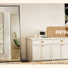 Large Mirror Full Length 34"x76", Floor Body Mirror with Stand, Metal Frame Wall-Mounted Vanity Mirror, Hanging Leaning