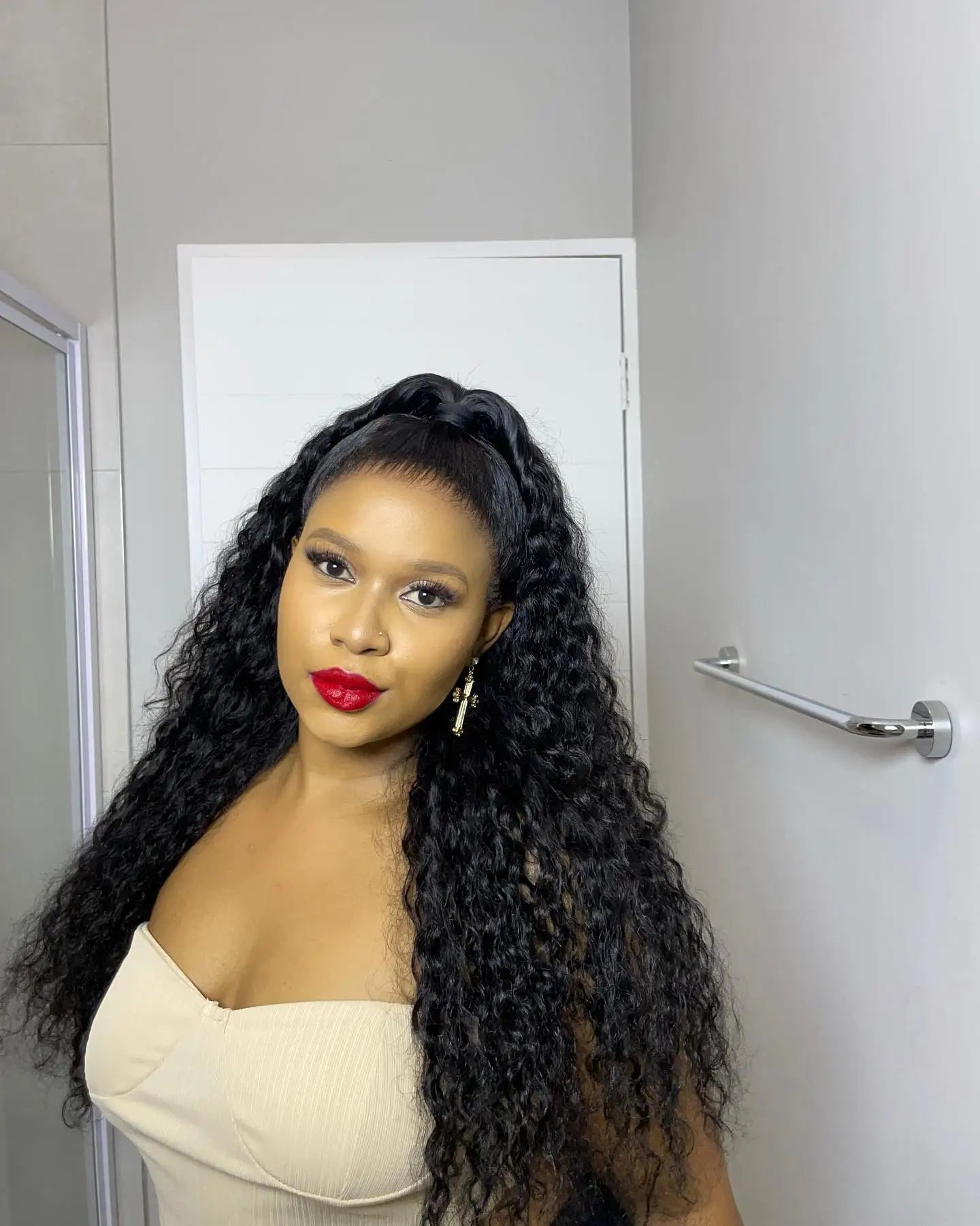 40 50 Inch HD 13x6 Deep Wave Lace Frontal Wigs Brazilian 13x4 Water Wave Curly Lace Front Human Hair Wigs For Women 300 Density - MAGUSTA BEAUTY
