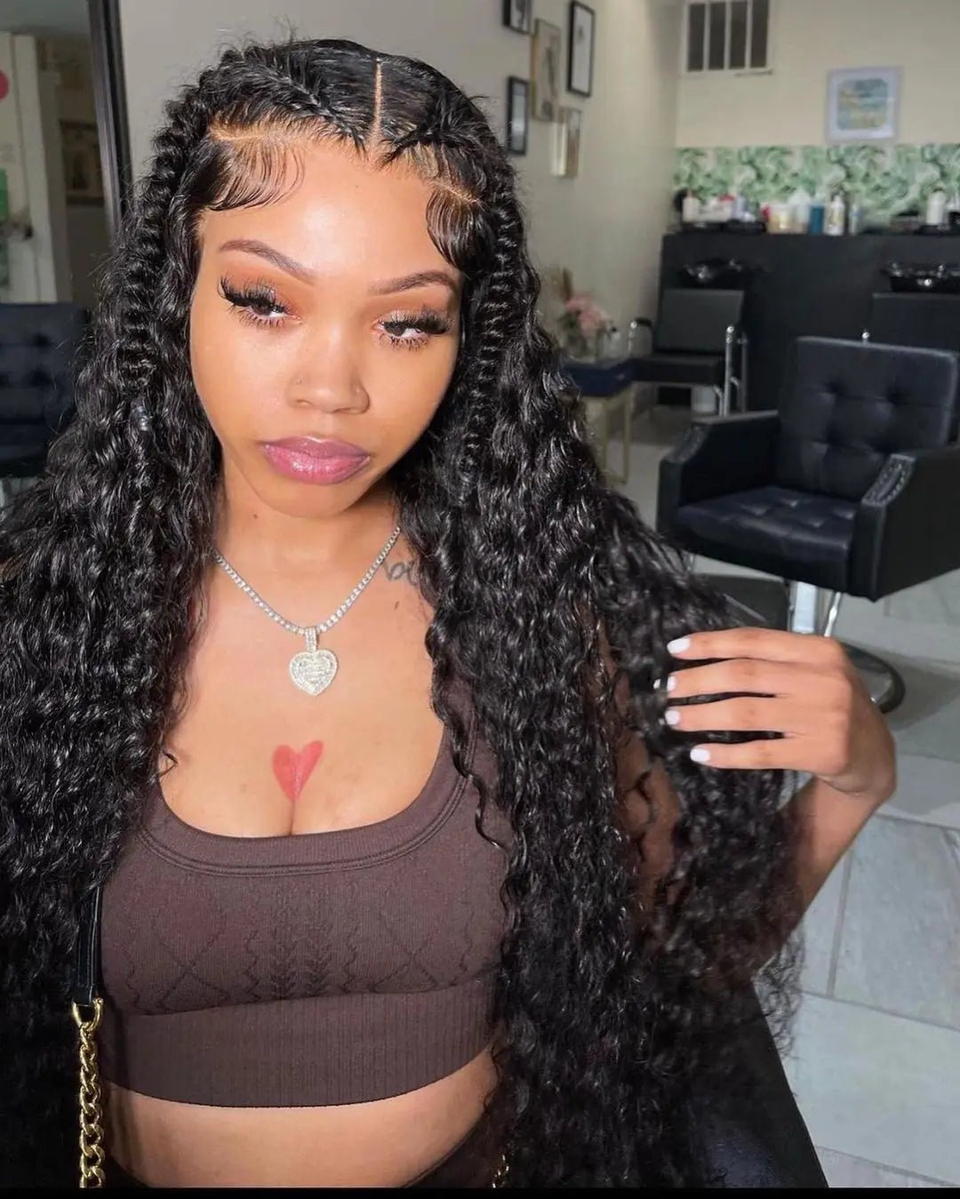 40 50 Inch HD 13x6 Deep Wave Lace Frontal Wigs Brazilian 13x4 Water Wave Curly Lace Front Human Hair Wigs For Women 300 Density - MAGUSTA BEAUTY