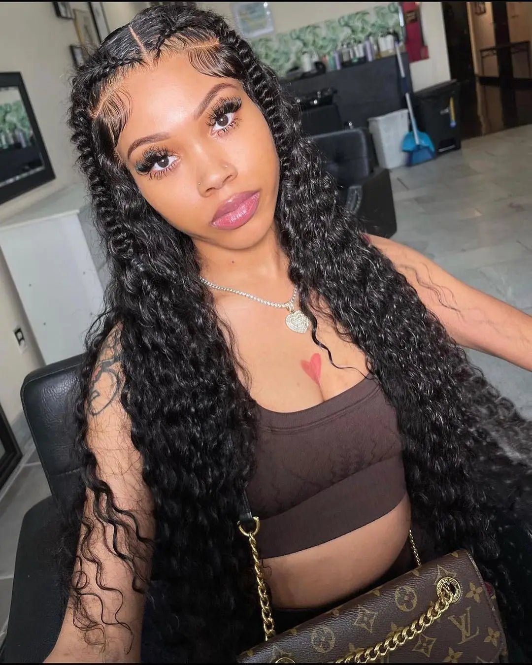 40 50 Inch HD 13x6 Deep Wave Lace Frontal Wigs Brazilian 13x4 Water Wave Curly Lace Front Human Hair Wigs For Women 300 Density - MAGUSTA BEAUTY