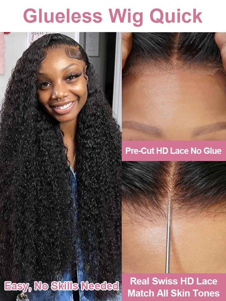 40 50 Inch HD 13x6 Deep Wave Lace Frontal Wigs Brazilian 13x4 Water Wave Curly Lace Front Human Hair Wigs For Women 300 Density - MAGUSTA BEAUTY