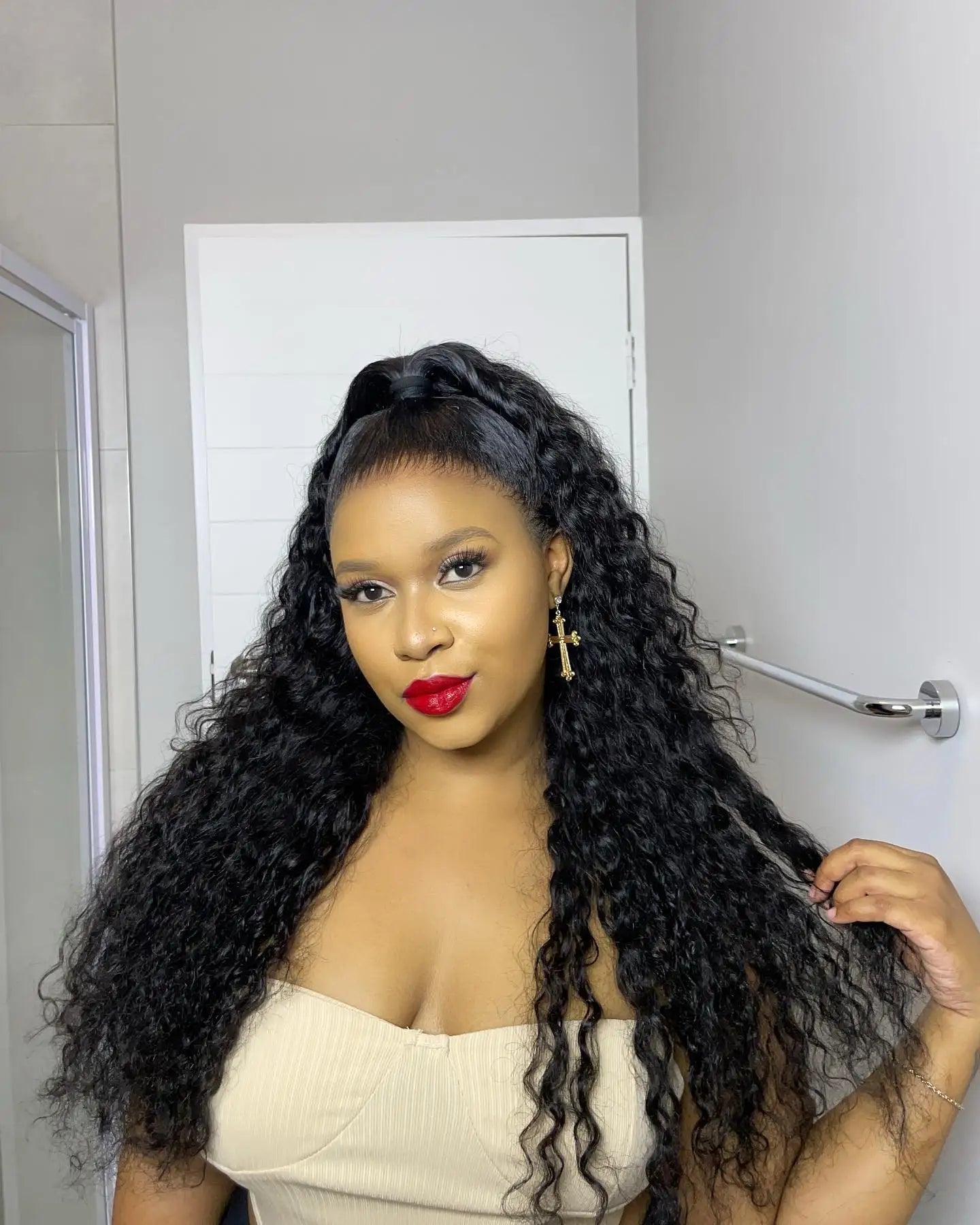 40 50 Inch HD 13x6 Deep Wave Lace Frontal Wigs Brazilian 13x4 Water Wave Curly Lace Front Human Hair Wigs For Women 300 Density - MAGUSTA BEAUTY