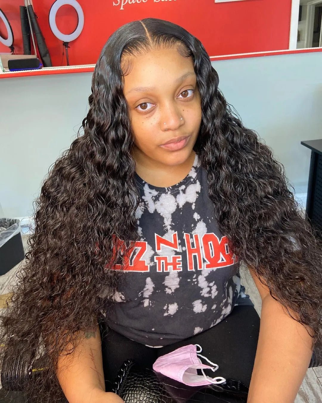 40 50 Inch HD 13x6 Deep Wave Lace Frontal Wigs Brazilian 13x4 Water Wave Curly Lace Front Human Hair Wigs For Women 300 Density - MAGUSTA BEAUTY