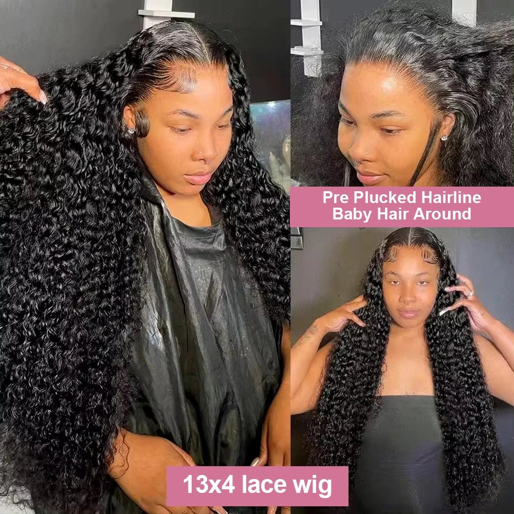 40 50 Inch Water Wave Curly Lace Front Wigs 13x4 13x6 HD Deep Wave Lace Frontal Wig 7x5 Glueless Human Hair Wigs For Women 300% - MAGUSTA BEAUTY