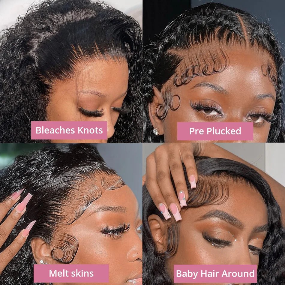 40 50 Inch Water Wave Curly Lace Front Wigs 13x4 13x6 HD Deep Wave Lace Frontal Wig 7x5 Glueless Human Hair Wigs For Women 300% - MAGUSTA BEAUTY