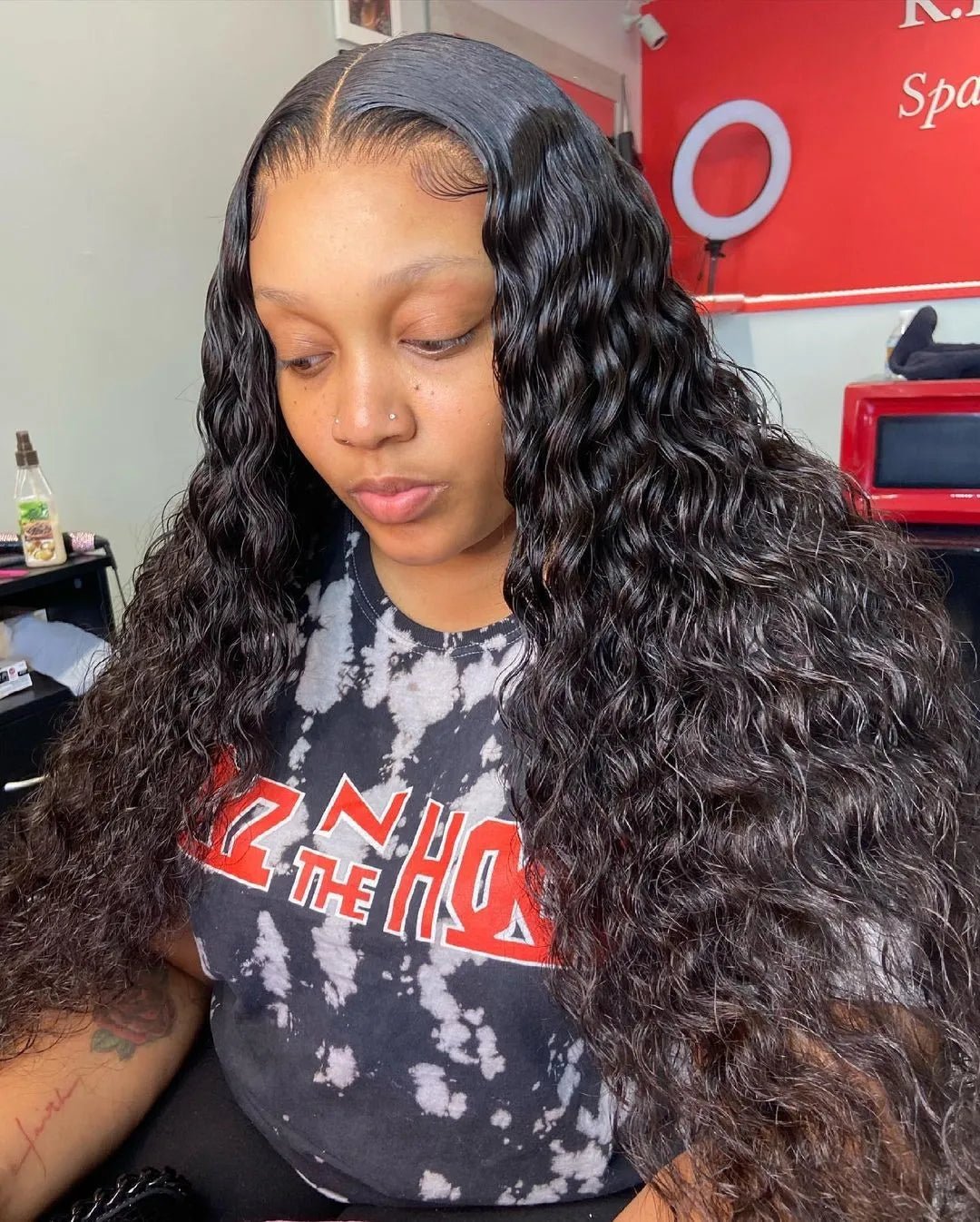 40 50 Inch Water Wave Curly Lace Front Wigs 13x4 13x6 HD Deep Wave Lace Frontal Wig 7x5 Glueless Human Hair Wigs For Women 300% - MAGUSTA BEAUTY