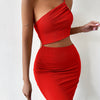 Women's Dresses Solid Sexy Backless One Shoulder Bodycon Dress