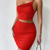 Women's Dresses Solid Sexy Backless One Shoulder Bodycon Dress