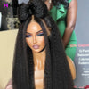 500 Density Kinky Straight 360 HD Lace Frontal Wigs Human Hair Glueless Wigs Pre Plucked Human Hair For Women 30 32 Inches HMBP - MAGUSTA BEAUTY
