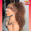 500 Density P30/27 Color Afro Kinky Curly 360 HD Lace Frontal Wig Human Hair Ready To Go Preplucked Brazilian Hair Wig For Woman - MAGUSTA BEAUTY