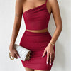 Women's Dresses Solid Sexy Backless One Shoulder Bodycon Dress