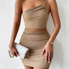 Women's Dresses Solid Sexy Backless One Shoulder Bodycon Dress