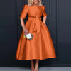 VONDA Elegant Women Satin Short Sleeve Midi Dress 2024 Summer Vestidos Casual Belted Loose Solid Color Long Sundress Oversized
