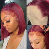 613 Blonde Short Bob Wig Transparent Lace Front Human Hair Wigs Straight 13X4 Burgundy 99j Brown Colored Cut Lace Frontal Wig - MAGUSTA BEAUTY