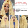 613 Curly Honey Blonde Lace Front Human Hair Wigs Loose Deep Wave 13x6 13×4 HD Water Wave Color Transparent Lace Frontal Wigs - MAGUSTA BEAUTY