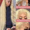 613 Curly Honey Blonde Lace Front Human Hair Wigs Loose Deep Wave 13x6 13×4 HD Water Wave Color Transparent Lace Frontal Wigs - MAGUSTA BEAUTY
