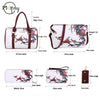 6/Piece Set Mother Handbag Vintage Tote Bags Printed High Quality Women's Bag Trend One Shoulder Crossbody Women Handbags Purse - MAGUSTA BEAUTY