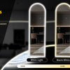 63"x20" Arched Full Length Mirror with Lights,LED Mirror Full Length,Lighted Floor Mirror with Stand,Full Body Mirror