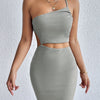 Women's Dresses Solid Sexy Backless One Shoulder Bodycon Dress