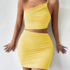 Women's Dresses Solid Sexy Backless One Shoulder Bodycon Dress