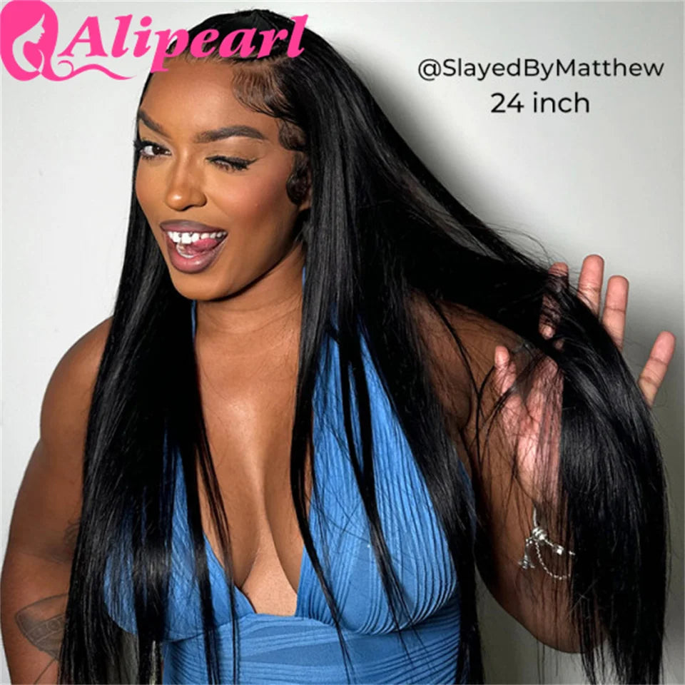 Alipearl Hair Pre Styled Human Hair 3 Part Pre Braided 13x4 Lace Frontal Wig Pre Cut Lace Pre Bleached Lace knots Ready To Go