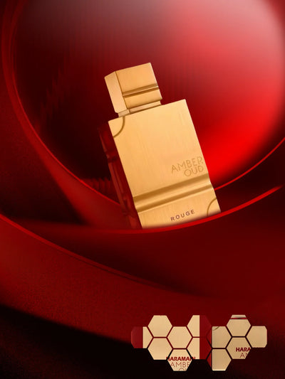 Al Haramain Amber Oud Rouge Eau de Parfum (1 Bottle/60 ML) – Oriental Arabic Perfume, Woody Scent, Gift for Him or Her