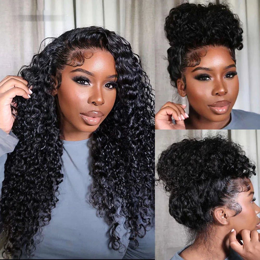 13x6 13x4 Deep Wave Frontal Wig Snug Fit Transparent 30 Inch Invisible Strap 360 Full Hd Lace Front Wig Glueless Wig Human Hair