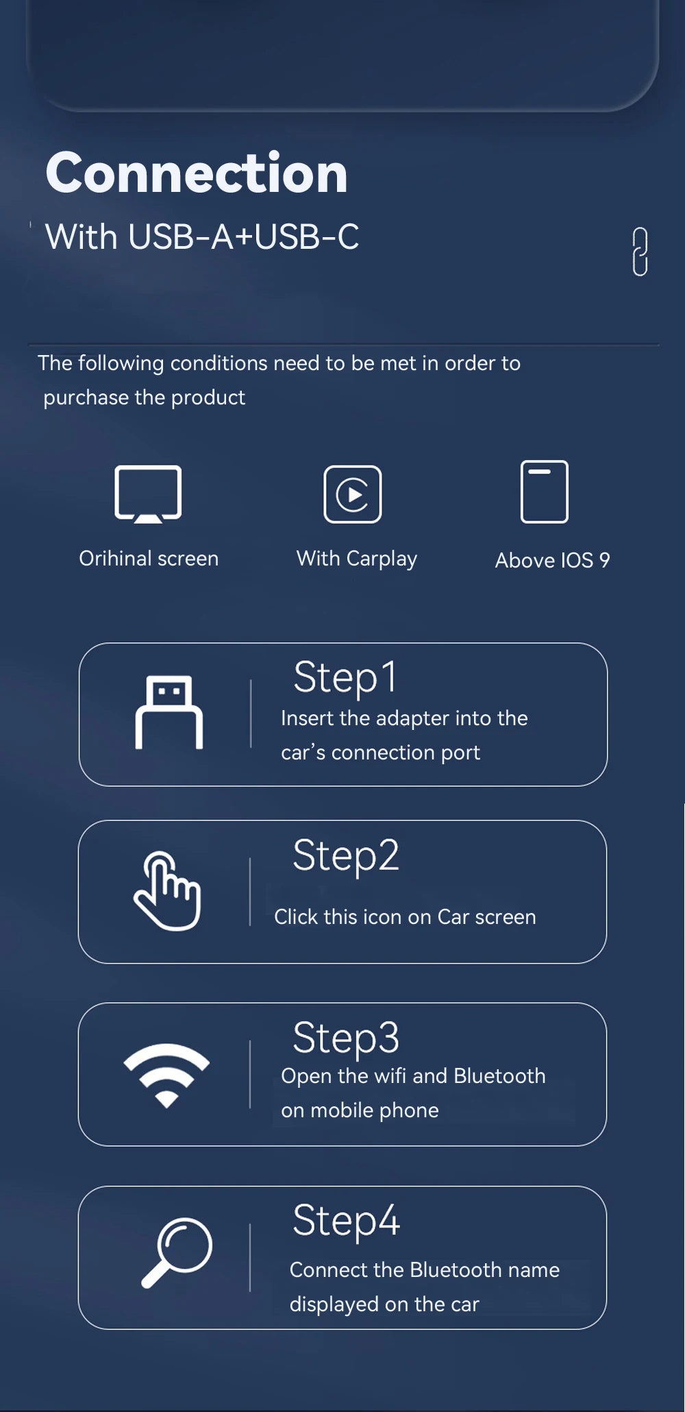 VR Robot Wireless Carplay Android Auto Dongle Mini Plug & Play 2 IN 1 Car Navigation Adapter WiFi BT Auto-connect
