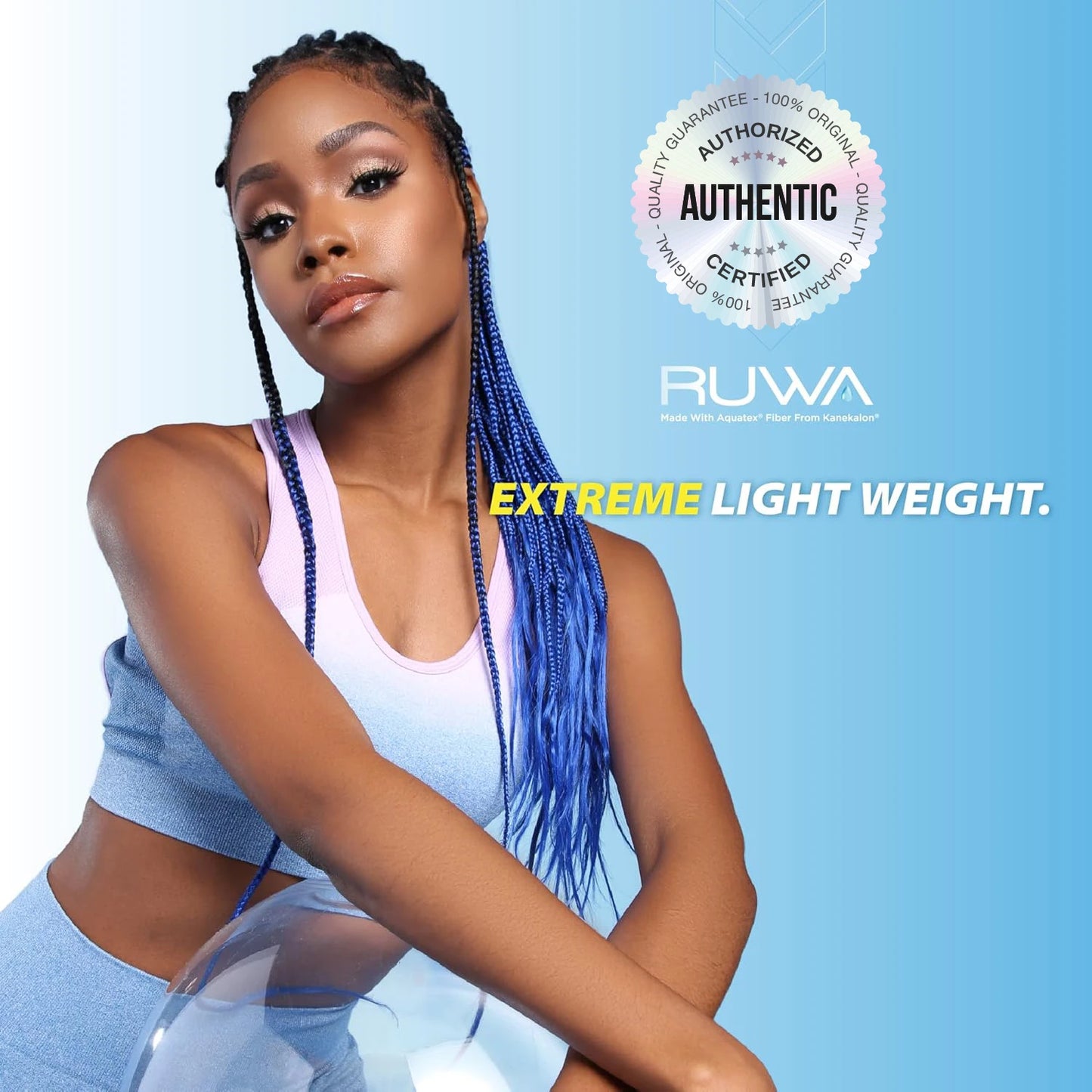 Sensationnel XPRESSION 3X Ruwa Synthetic Hair Braids Pre-Stretched Braid 24" - Lightweight, Easy to Install