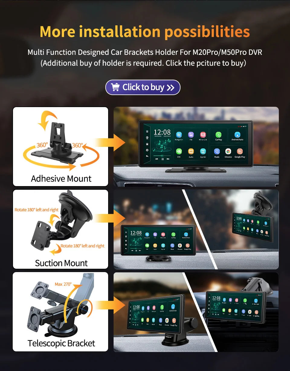 Imagebon Android 13 4G LTE 10.26 Inch Dash Cam Recorder 6+128G 8 Core ADAS Google Play GPS FM 24H Parking Monitor Mirror Video