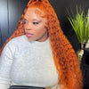350# 13x6 200 Density 350 Ginger Orange 30 40 inch Lace Front Wig Human Hair Wigs 13x4 HD Lace Frontal Curly Wig For Woman