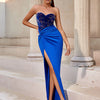 Adyce Evening Maxi Sequins Long Dress For Women Strapless Sexy High Split  Party Celebrity Patchwork Fashion Lady Dress Vestidos