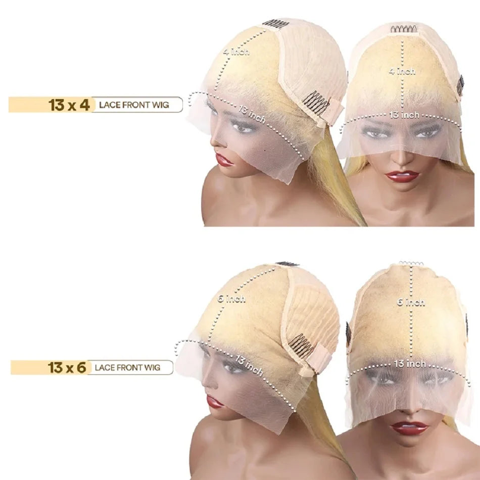 30 Inch 13x6 Transparent HD 613 Honey Blonde Deep Wave Lace Frontal Wigs Brazilian 13x4 Curly Colored Lace Front Human Hair Wigs