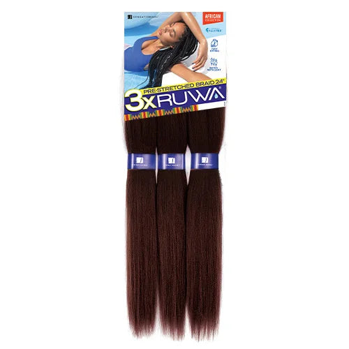Sensationnel XPRESSION 3X Ruwa Synthetic Hair Braids Pre-Stretched Braid 24" - Lightweight, Easy to Install