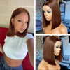 13x4 Transparent HD Lace Frontal Wig Short Bob Wig Human Hair Chocolate Brown #4 Lace Front Wigs Pre Plucked Short Straight Wig