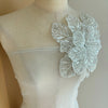 1 Piece Green 3d Bead Flowers Applique For Couture Dance Costume Embroidery Sewing On Patches For Wedding/Evening Dress