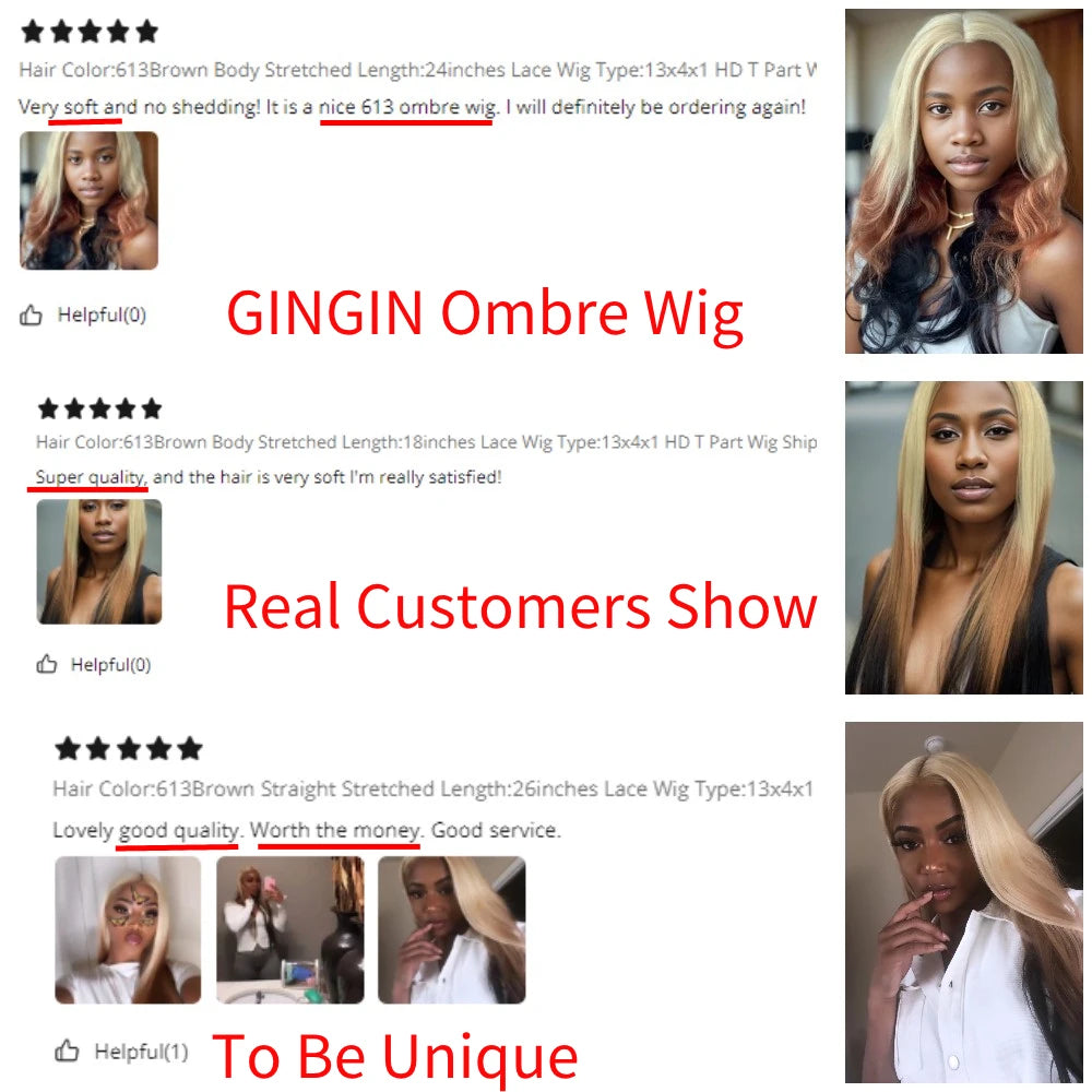 Ombre 613 Lace Front Human Hair Wigs Pre Plucked 13x4 HD Lace Front Wig Reverse Ombre Hair On Blonde 3 Tone Ombre Wigs On Sale