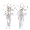 Stonefans Exaggerated Colorful Flower Earrings Fashion Long Tassel Drop Earring for Festival Drag Queen Jewelry