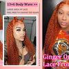 350# 13x6 200 Density 350 Ginger Orange 30 40 inch Lace Front Wig Human Hair Wigs 13x4 HD Lace Frontal Curly Wig For Woman