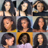 13x4 Short Bob Wig Human Hair Deep Wave 100% Brazilian Curly Human Hair Wigs Transparent Lace Front Wigs For Women Preplucked
