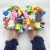 Home Slippers Women Cotton Slippers Furry Flip Flops House Shoes Cute Teddy Bear Slides Plush Pantuflas Women Cheap Slides