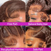 Brown Curly Lace Front Human Hair Wigs 200 Density 13x4 Full Frontal Brown Colored Deep Water Wave Wigs HD Lace Wigs