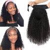 Kinky Curly Headband Wigs Brazilian Remy Human Hair 180% Density 20 Inch Wear to Go Glueless Water Wave Headband Wig For Women