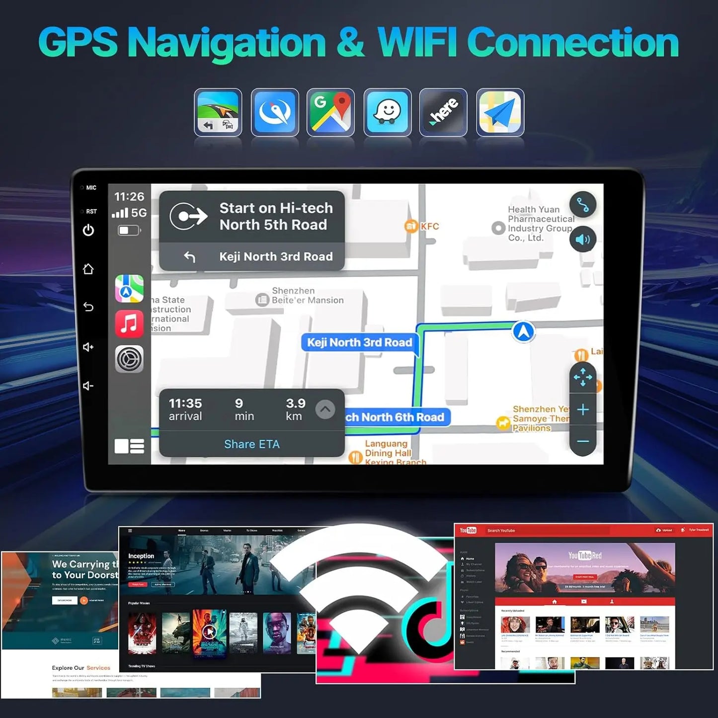 New 10.1 Inch Wireless Car Stereo for Chevy Chevrolet GMC Buick HD Touchscreen Car Video Player with Rear Camera GPS WIFI 2G+32G
